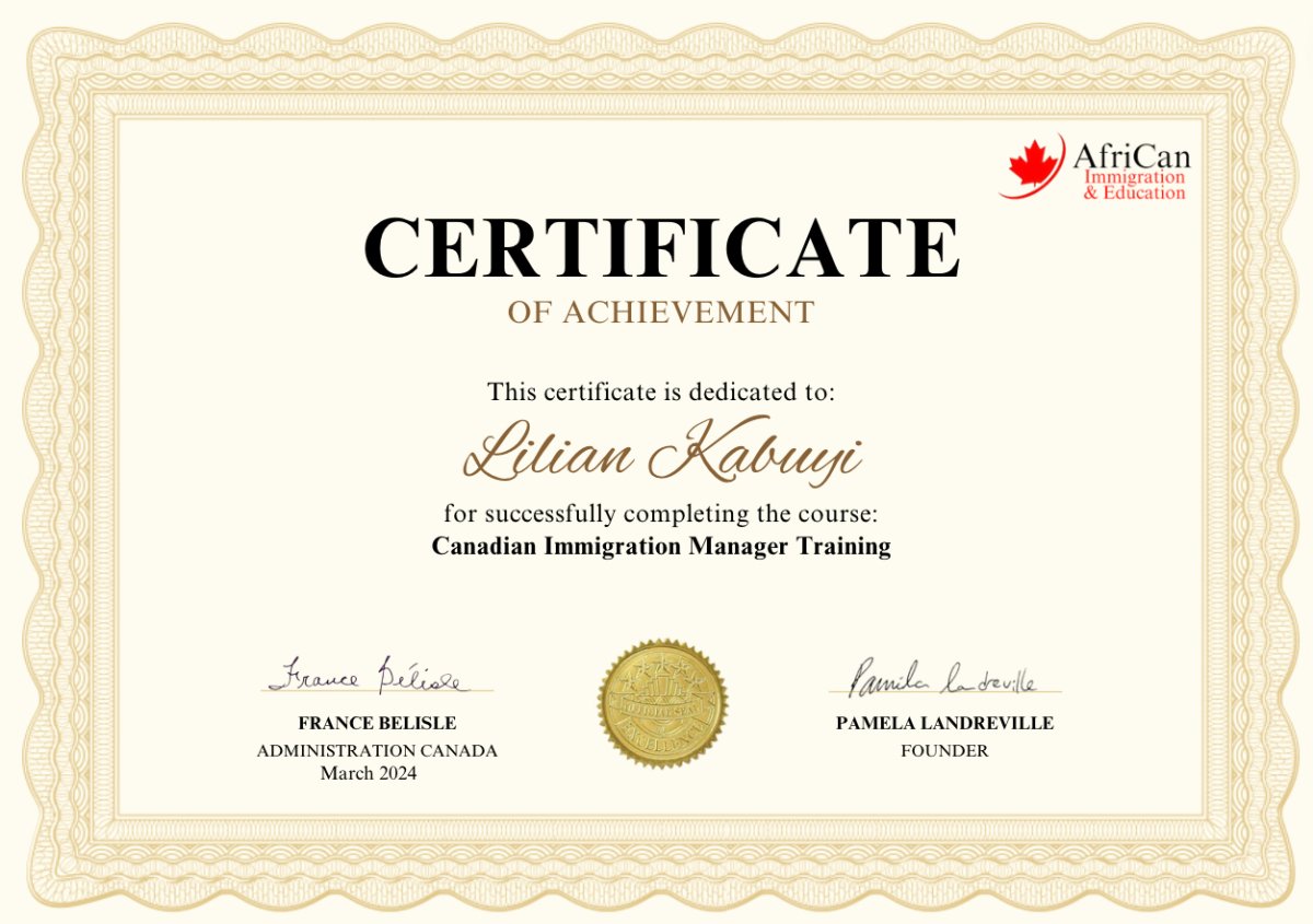 Become a certified Canadian immigration manager - Open your immigration agency - AfriCan Immigration & Education